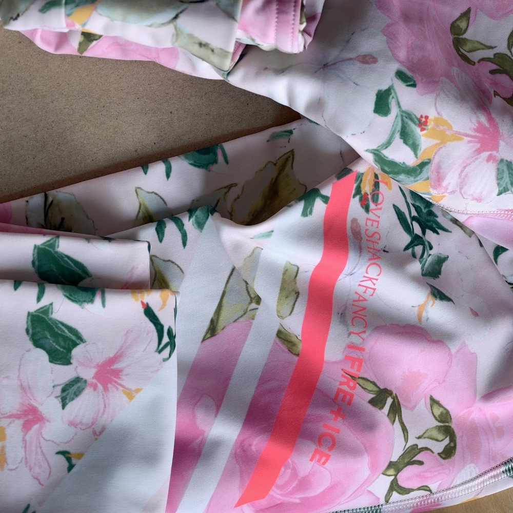 LoveShackFancy Floral Pink and Green Leggings